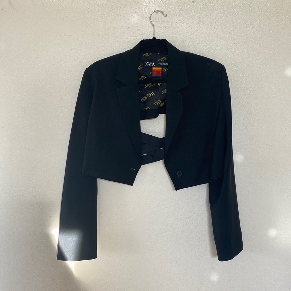 Cropped Zara Blazer with Criss Cross back